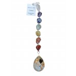 Pear 64mm Crystal With Chakra Tumbled Gemstones